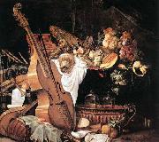 Cornelis de Heem Vanitas Still-Life with Musical Instruments after 1661 oil painting reproduction